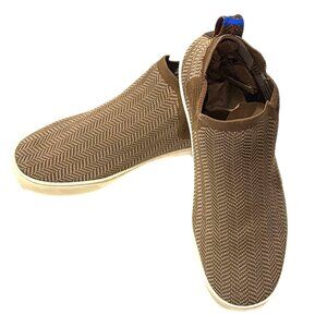 Rothys Shoes Womens 9.5 Brown Cream The Chelsea Sneaker Chevron Knit Urban Chic